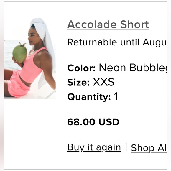 ALO Yoga neon Pink bubblegum Athletic accolade Shorts - Picture 6 of 11